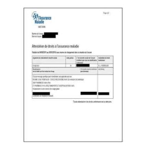 Traduction attestation de droit assurance maladie