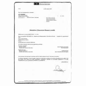 Traduction attestation d’assurance